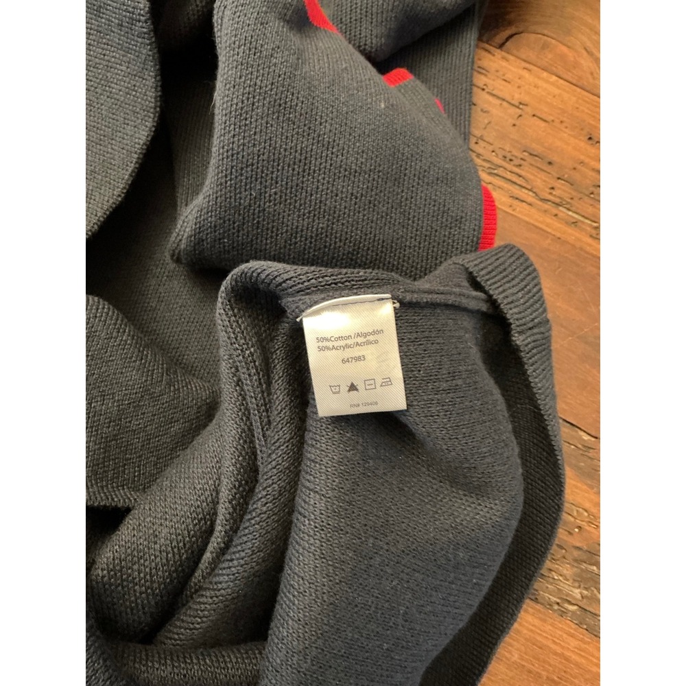 Venus Navy & Red Military Coat Women's Large Long Knit Cardigan Sweater Jacket - Picture 6 of 6